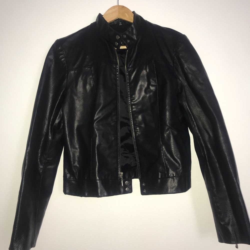 boyfriend fit leather jacket